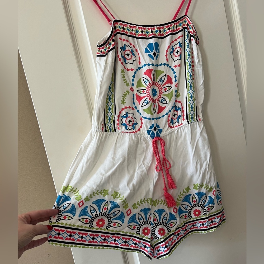 Flying Tomato White Vibrant Rayon Romper Women’s Size Medium - Picture 8 of 13
